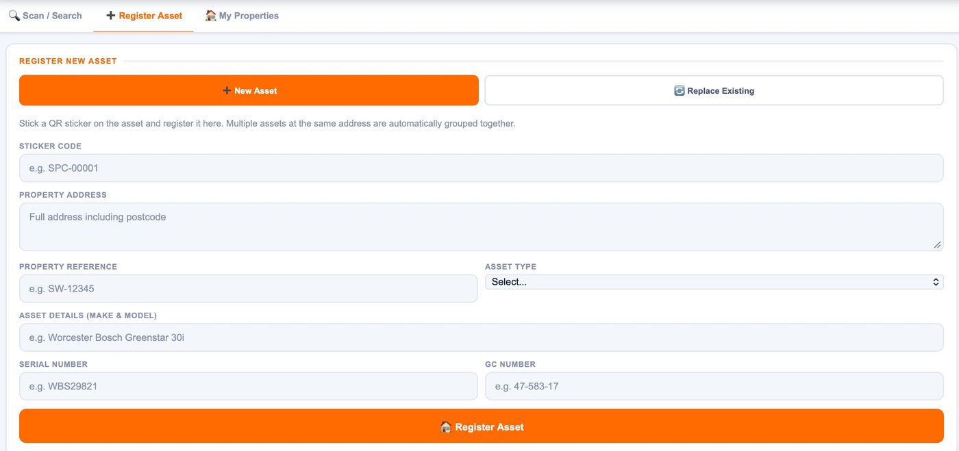 Register a new asset