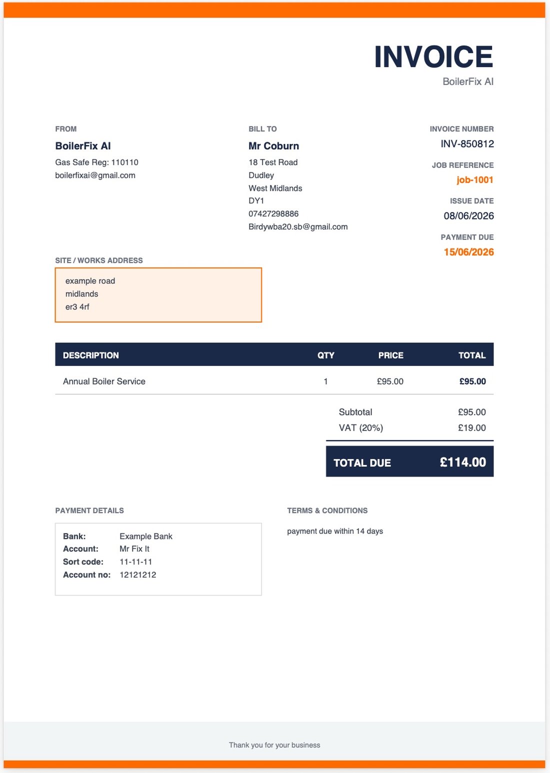 Invoice document